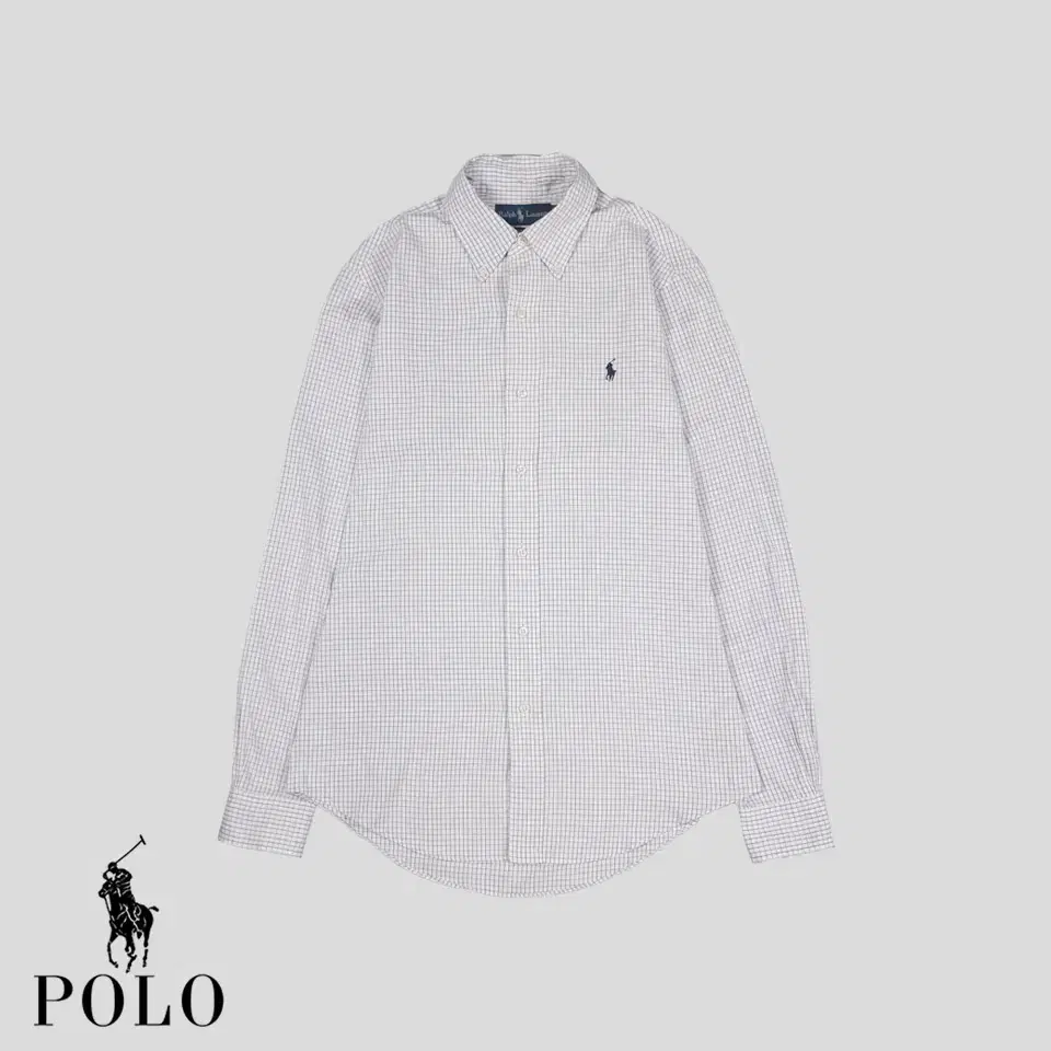 Polo Ralph Lauren White Windowpane Check Custom Fit Shirt SIZE S