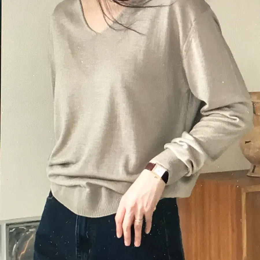 망고매니플리즈 silk wool v knit 브라운