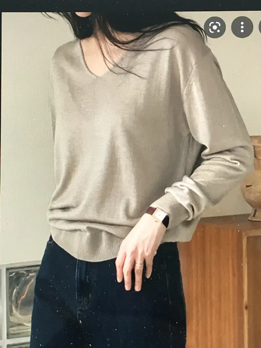 망고매니플리즈 silk wool v knit 브라운