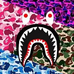 BAPE 베이프 황계 샤크 퍼스트카모 후드