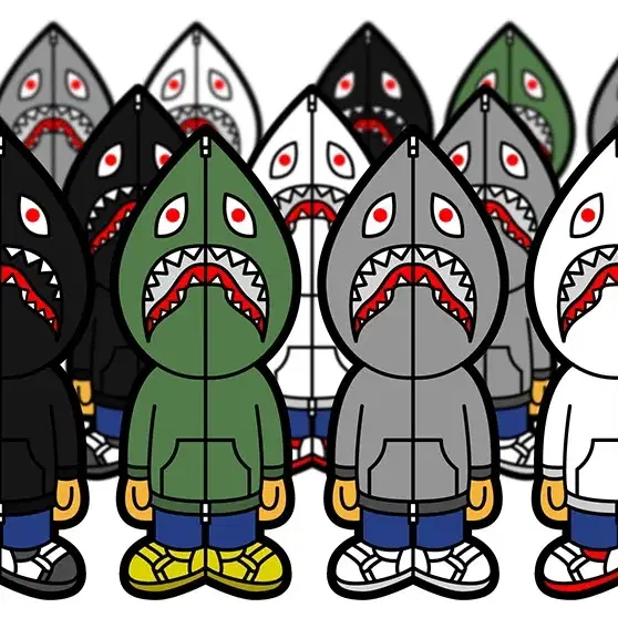 BAPE 베이프 시티 카모 샤크 크루넥 야광