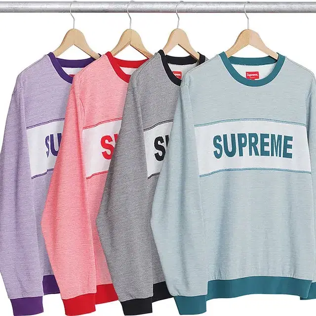 슈프림 Supreme Tonal Stripe Logo Crewneck