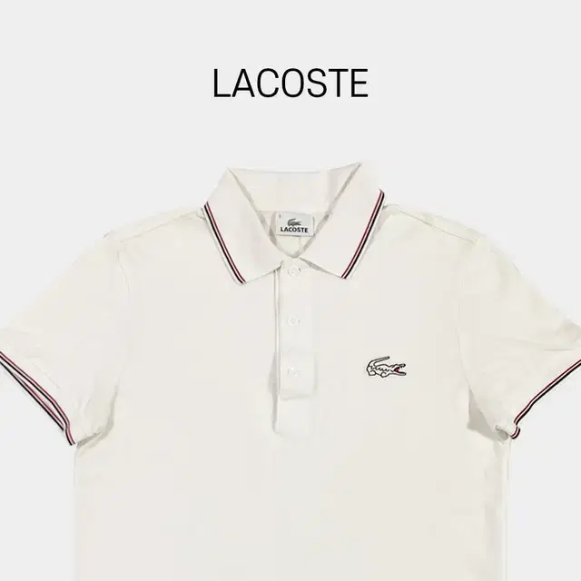 Lacoste 2-line logo kara neck short-sleeved T-shirt BN015