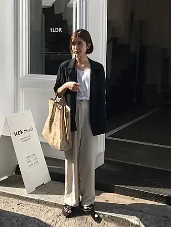 (새상품)어리틀빗 natural maxi linen pants