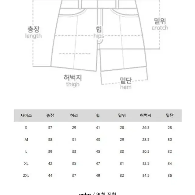 (새상품)4부 밴딩 진청 중청 연청 데님 반바지 팬츠 쇼츠 2.3->