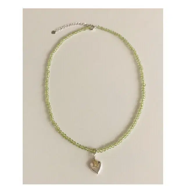 딥브로우 peridot 2way initial necklace 원석