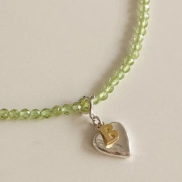 딥브로우 peridot 2way initial necklace 원석