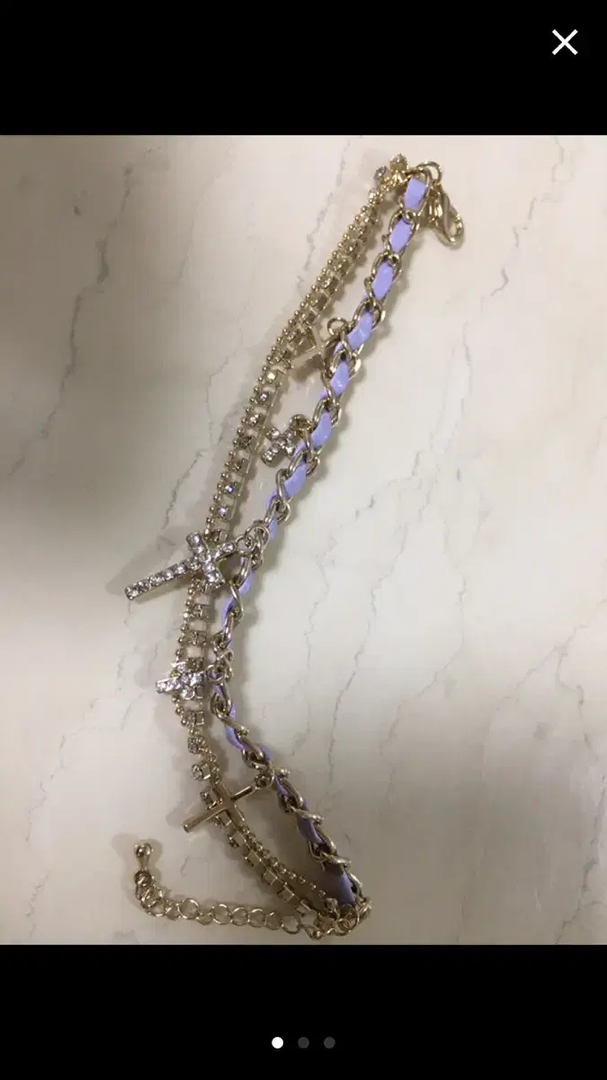 파스텔 연보라색 체인(5Cross Bracelet