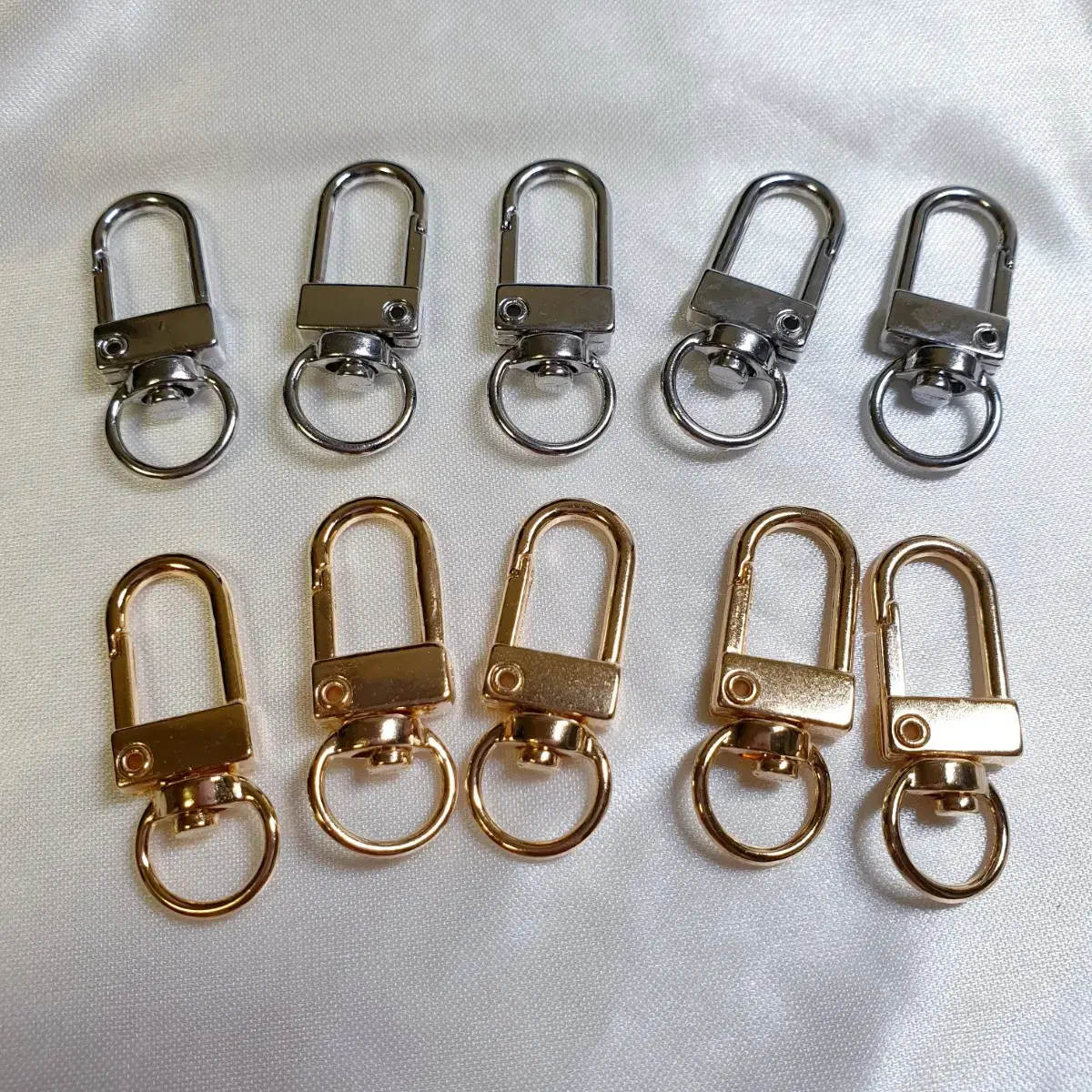 D-ring keyring 4 sub-materials (gold/silver) 