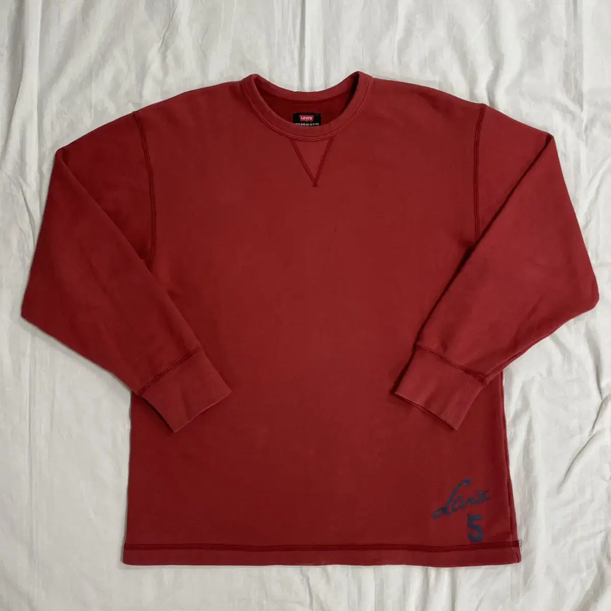 Genuine Levi's JPN Printed Big Logo Red Man-to-Man Sweatshirt