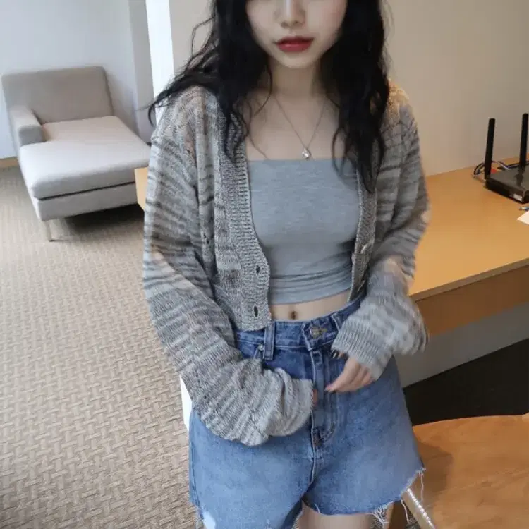 하비비 indian crop cardigan