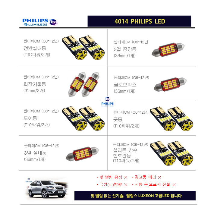 싼타페CM LED실내등 풀세트 (06~12년)