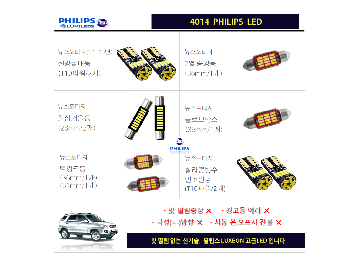 뉴스포티지(04~10년)_필립스 고급LED 실내등 다이킷