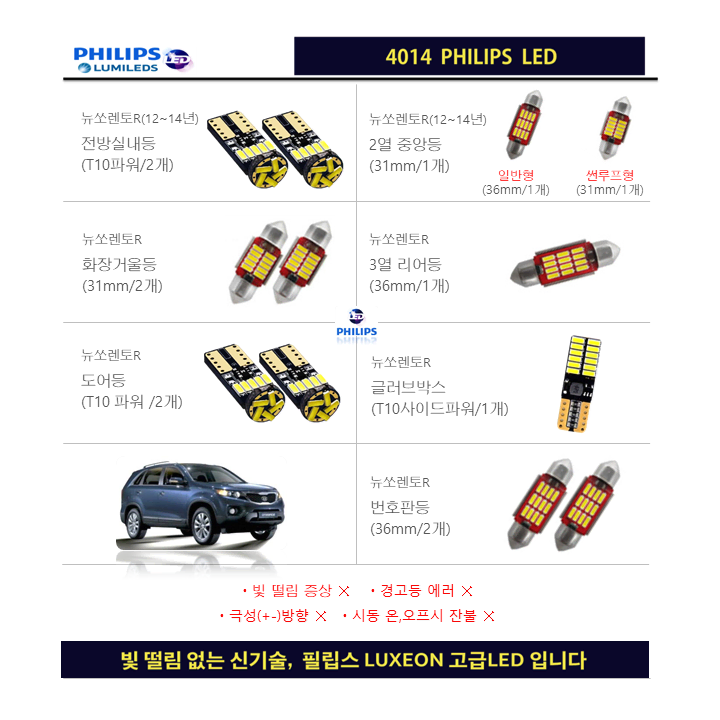 뉴쏘렌토R (12~14년) 실내등 LED 풀세트