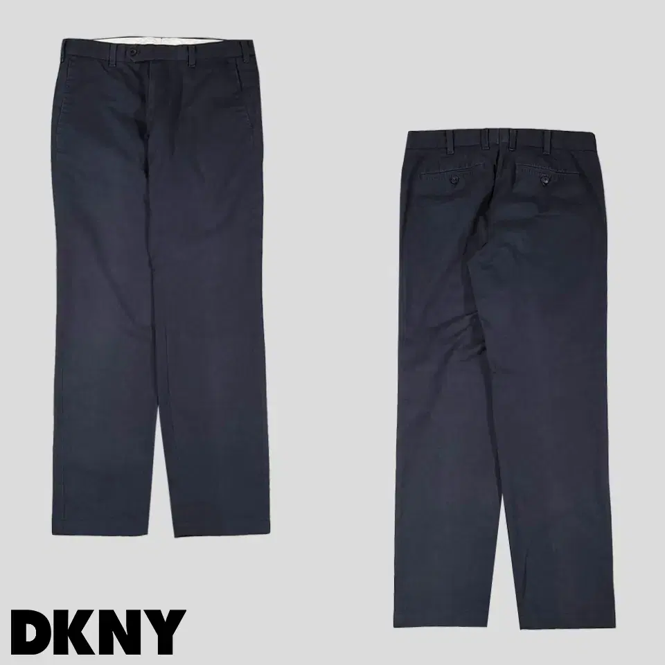 DKNY 디케이엔와이 피그먼트 네이비 심플 캐주얼 코튼혼방 면바지 코튼팬