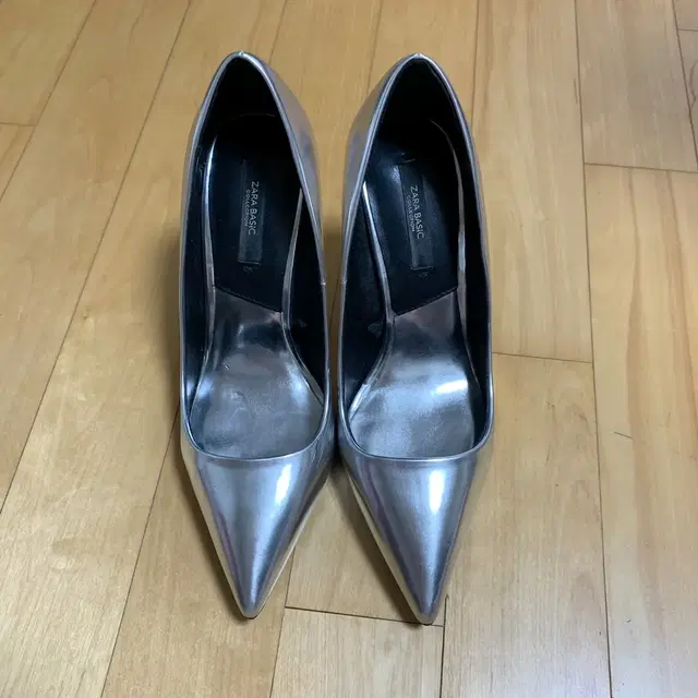 ZARA 자라 베이직 스틸레토힐 구두 실버 10cm 235 240 245