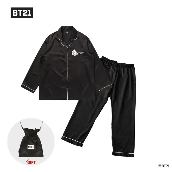 방탄소년단 BT21 프리미엄 블랙 파자마 (M)