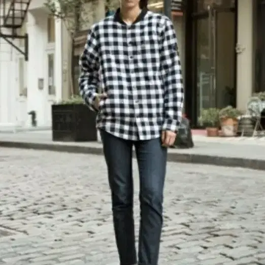 슬림100/캉골 남성 셔츠자켓 셔켓 Gingham check n59