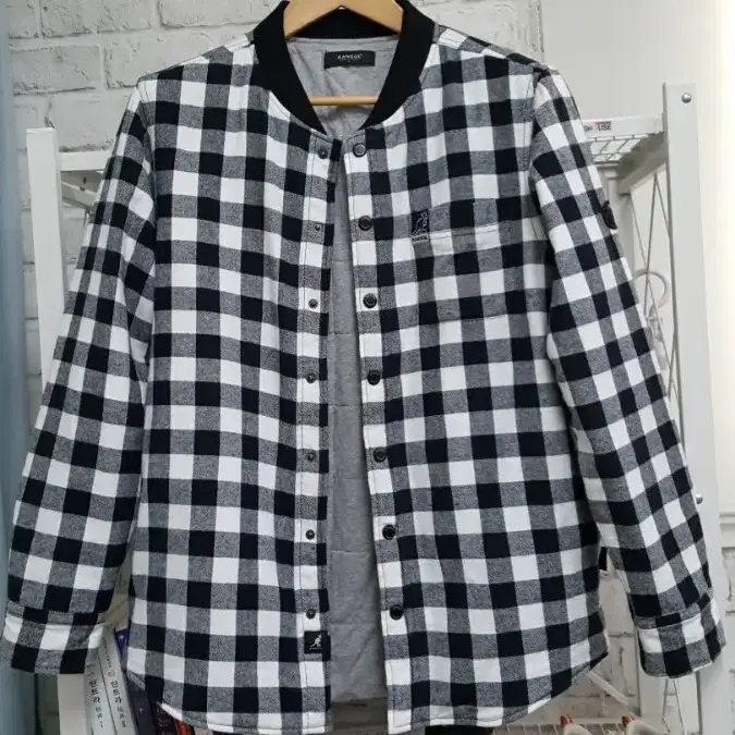 슬림100/캉골 남성 셔츠자켓 셔켓 Gingham check n59