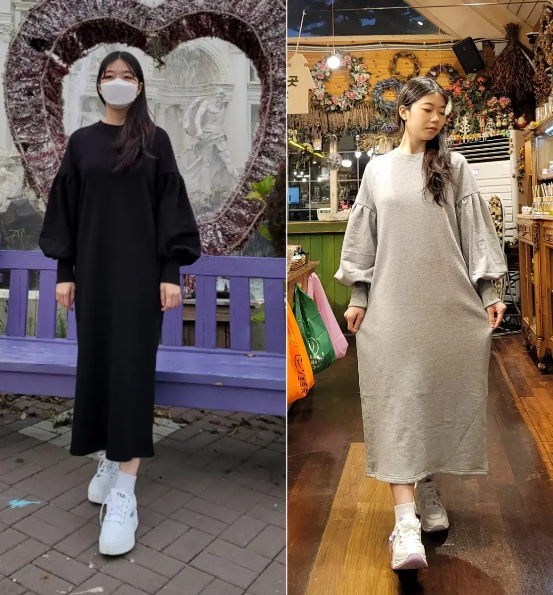 Nine Tail Self-made Rainbow Puff Sleeve Long Sleeve ONEPIECE