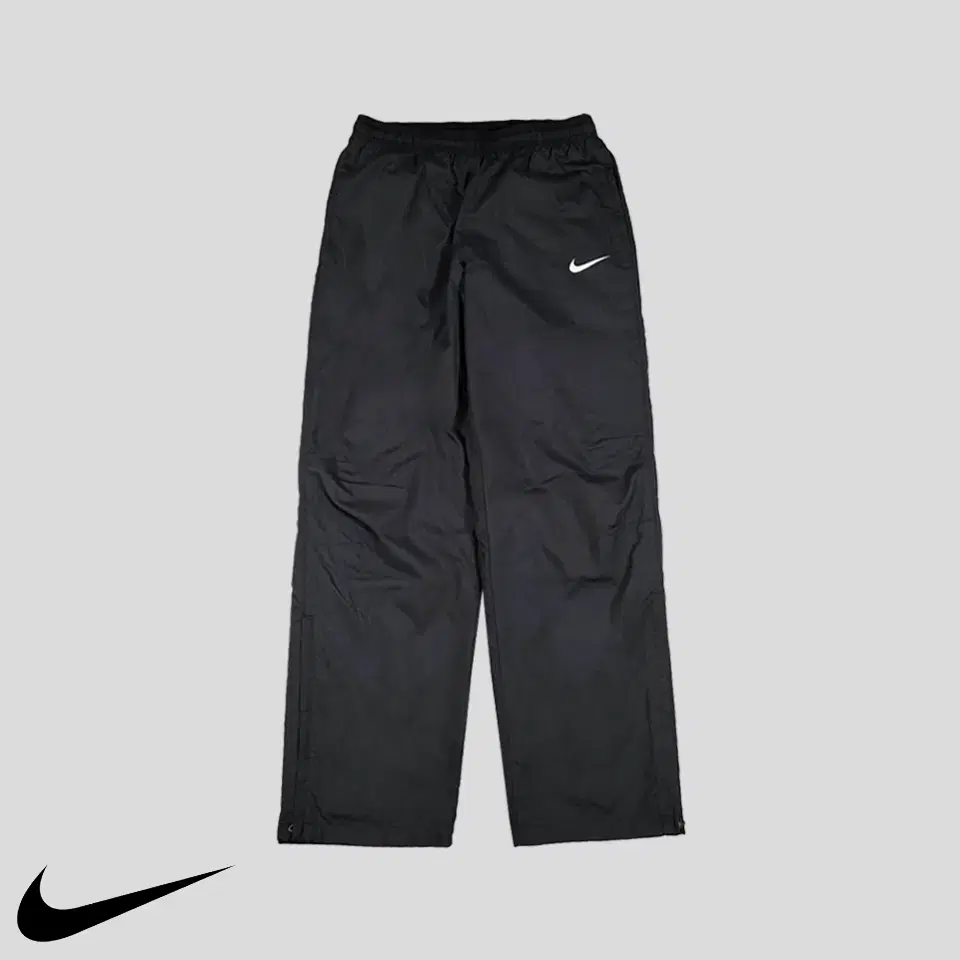 Nike Black White Swoosh Woven Banded Trackpants Sweatshirt 30-34