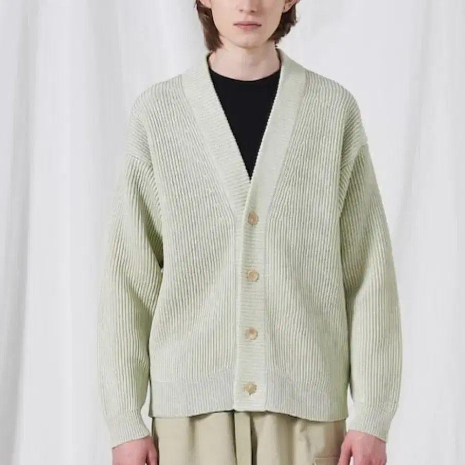 오라리 auralee hemp rip knit cardigan 그린 5