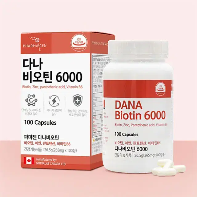 에너지생성 면역기능 다나 비오틴 6000 100캡슐