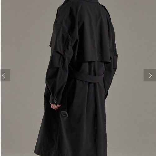 메종미네드 BLACK OVER TRENCH COAT L 새상품입니다.