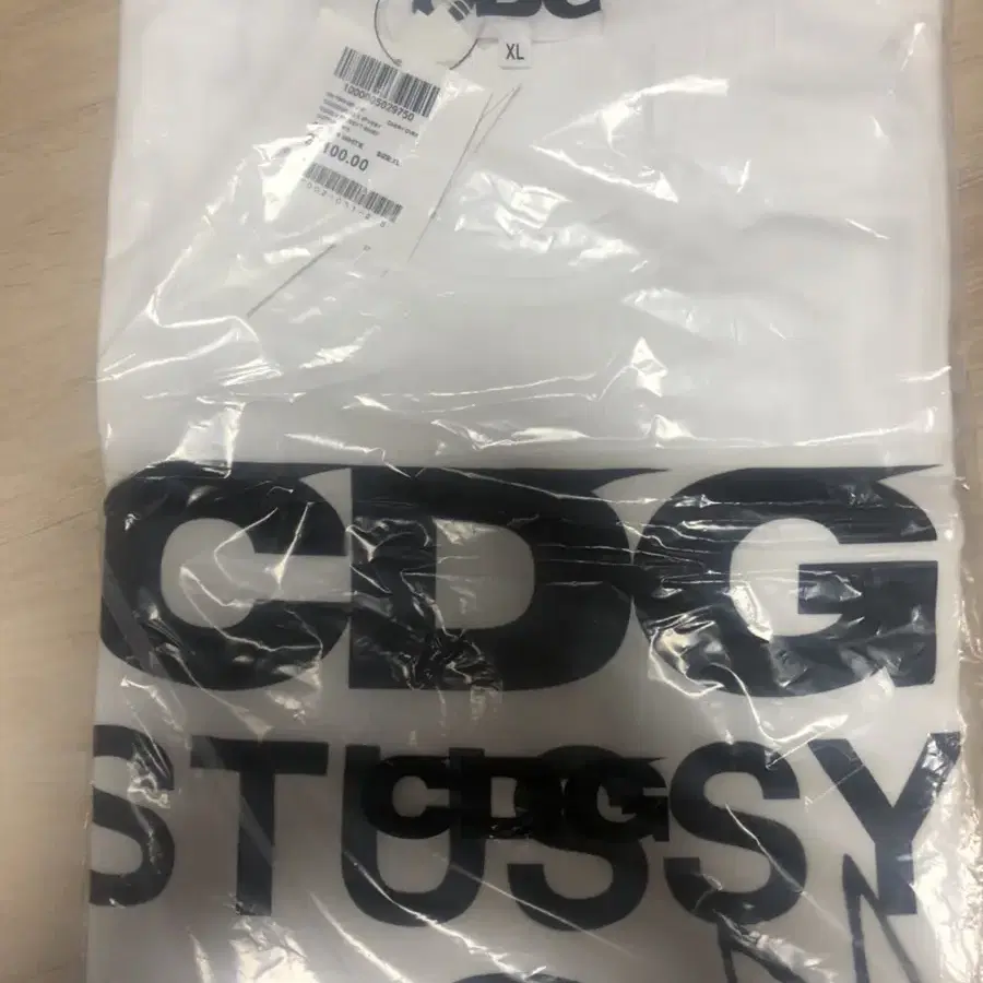 CDG 스투시 콜라보 한정판 반팔 XL 