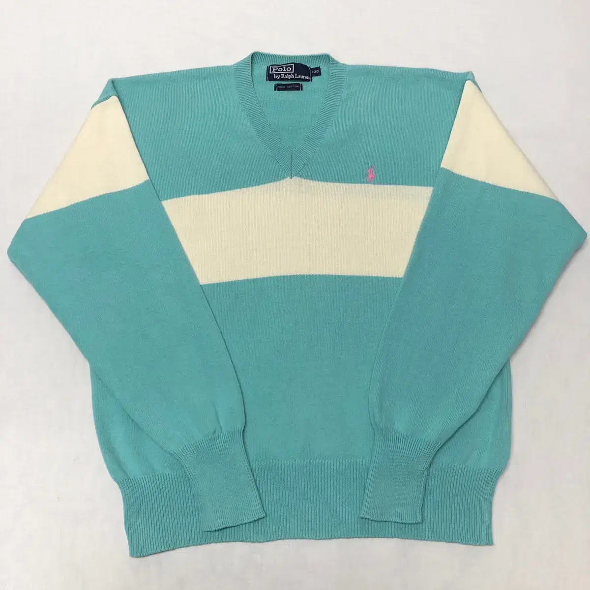 Polo Ralph Lauren 90s V-neck cotton knit (100)