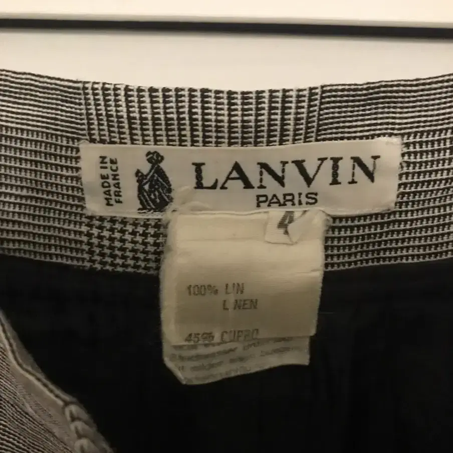 LANVIN PARIS 랑방 컬렉션라인 리넨 글렌체크 스커트