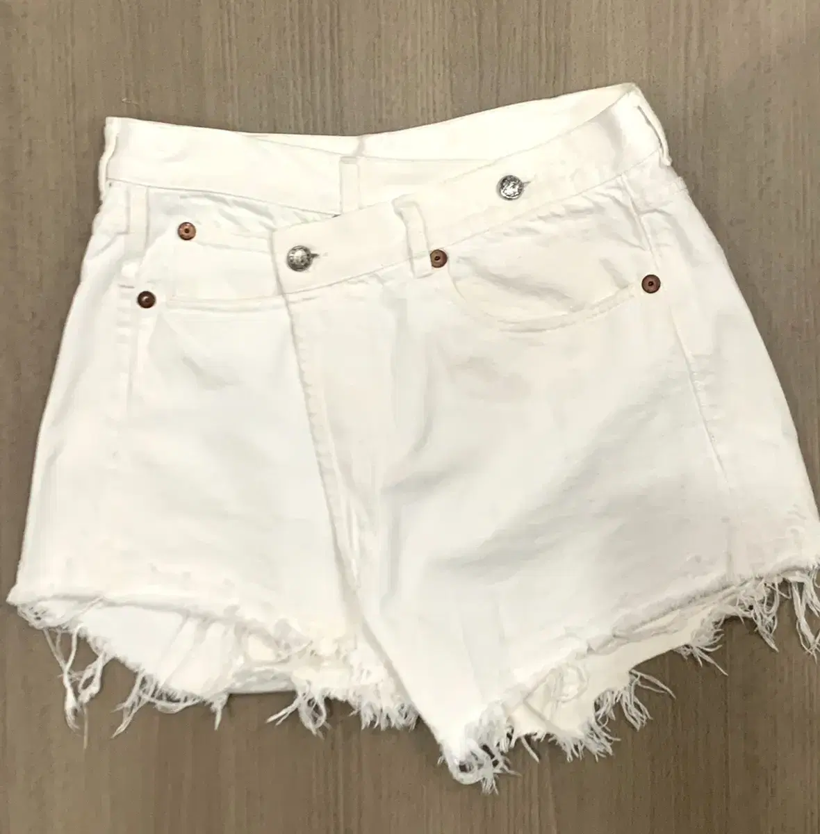 R13 White Denim Shorts