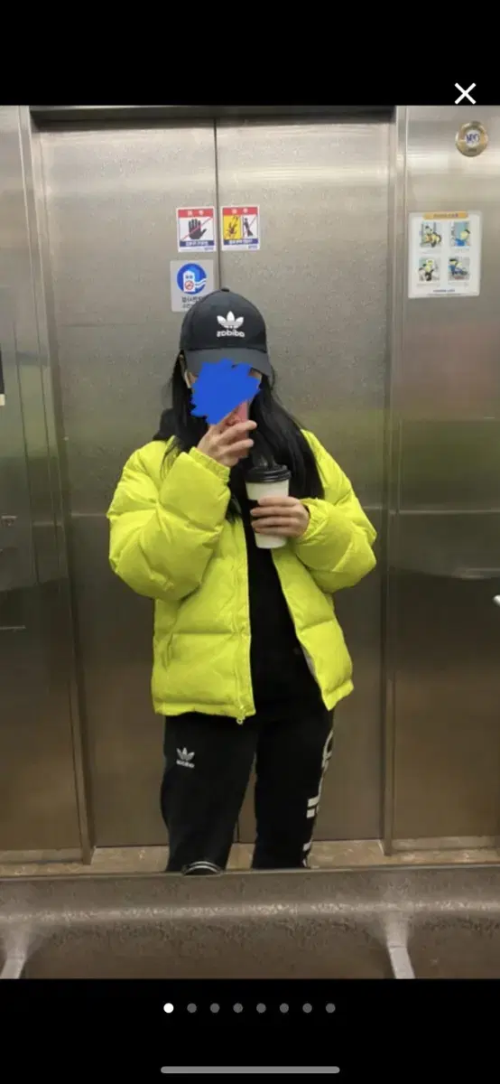 Neon fluorescent short-padded jacket