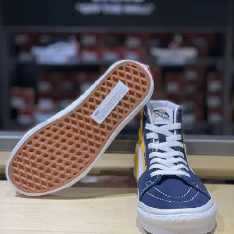 반스 스케이트 하이 옐로우네이비 Vans Sk8