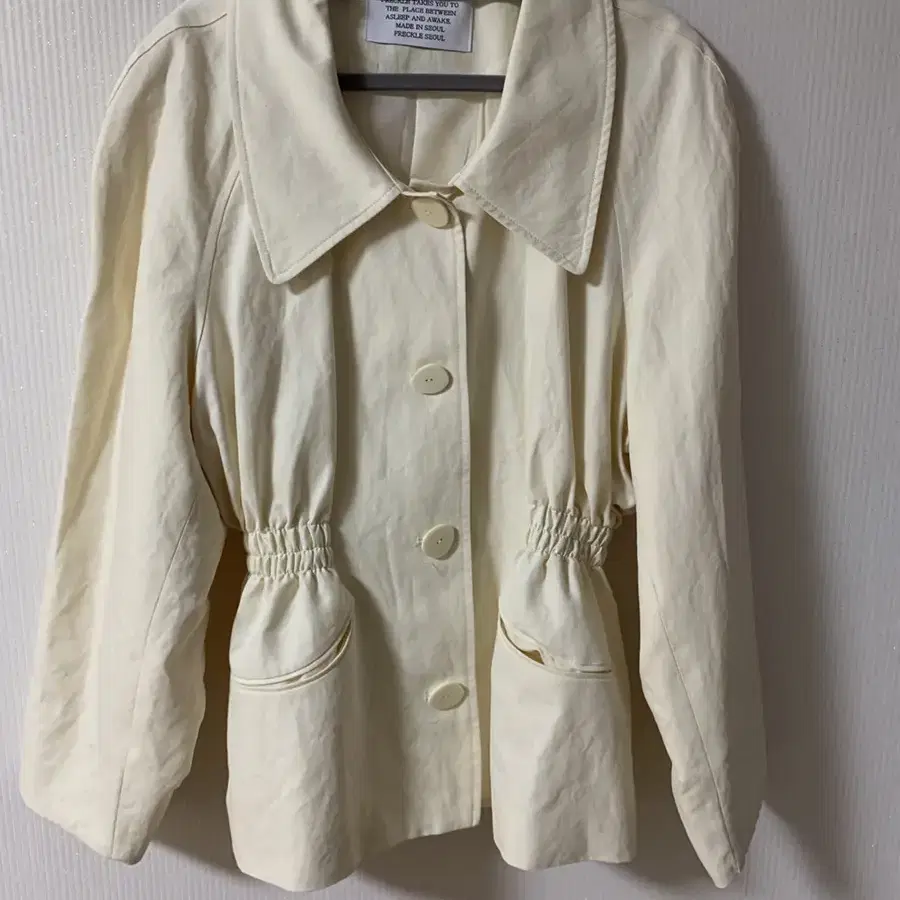 프레클메이드 big collar banded jacket butter