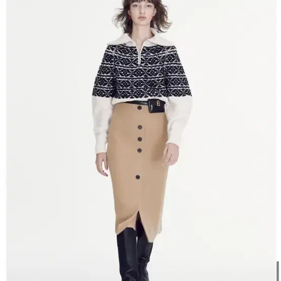 렉토 WOOL ASYMMETRIC-LINE SKIRT - XS