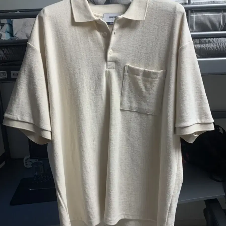 사운즈라이프 polo shirt big boy fit off white