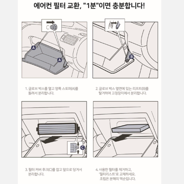 맥스크루즈용 고성능 에어컨 필터  헤파필터 4개 배송비포함