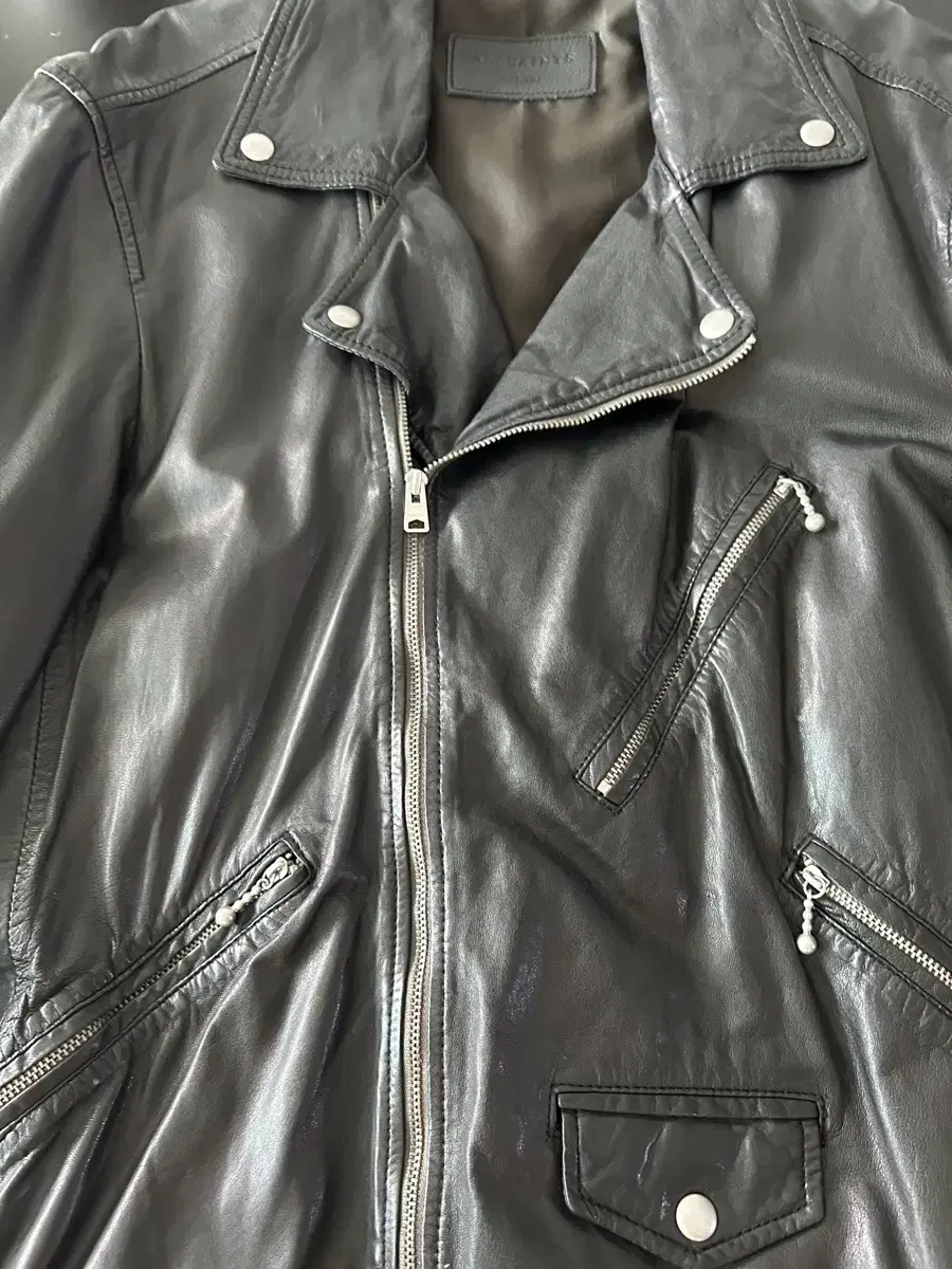 M All Saints Leather Jacket Holt Rider