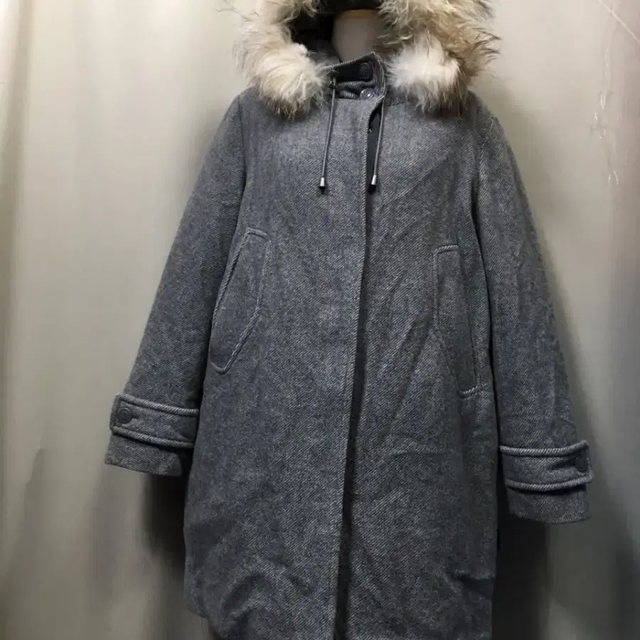 PESPOW Huron Parka 라쿤털배색 다운 패딩 울코트.롱코트