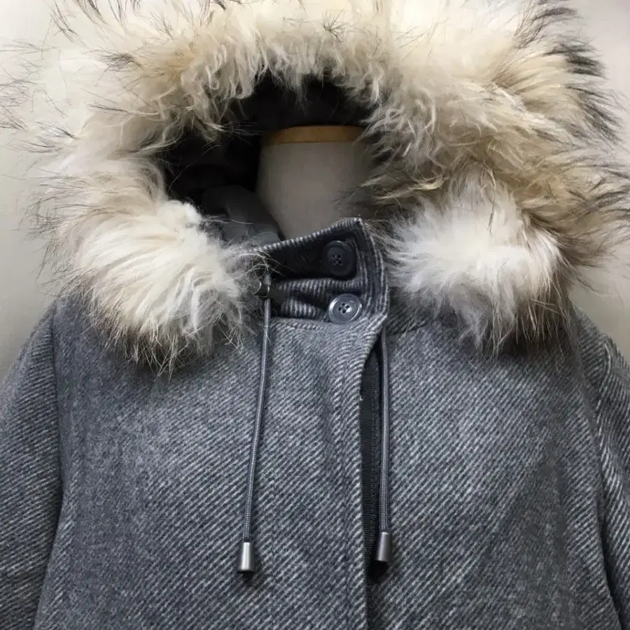 PESPOW Huron Parka 라쿤털배색 다운 패딩 울코트.롱코트