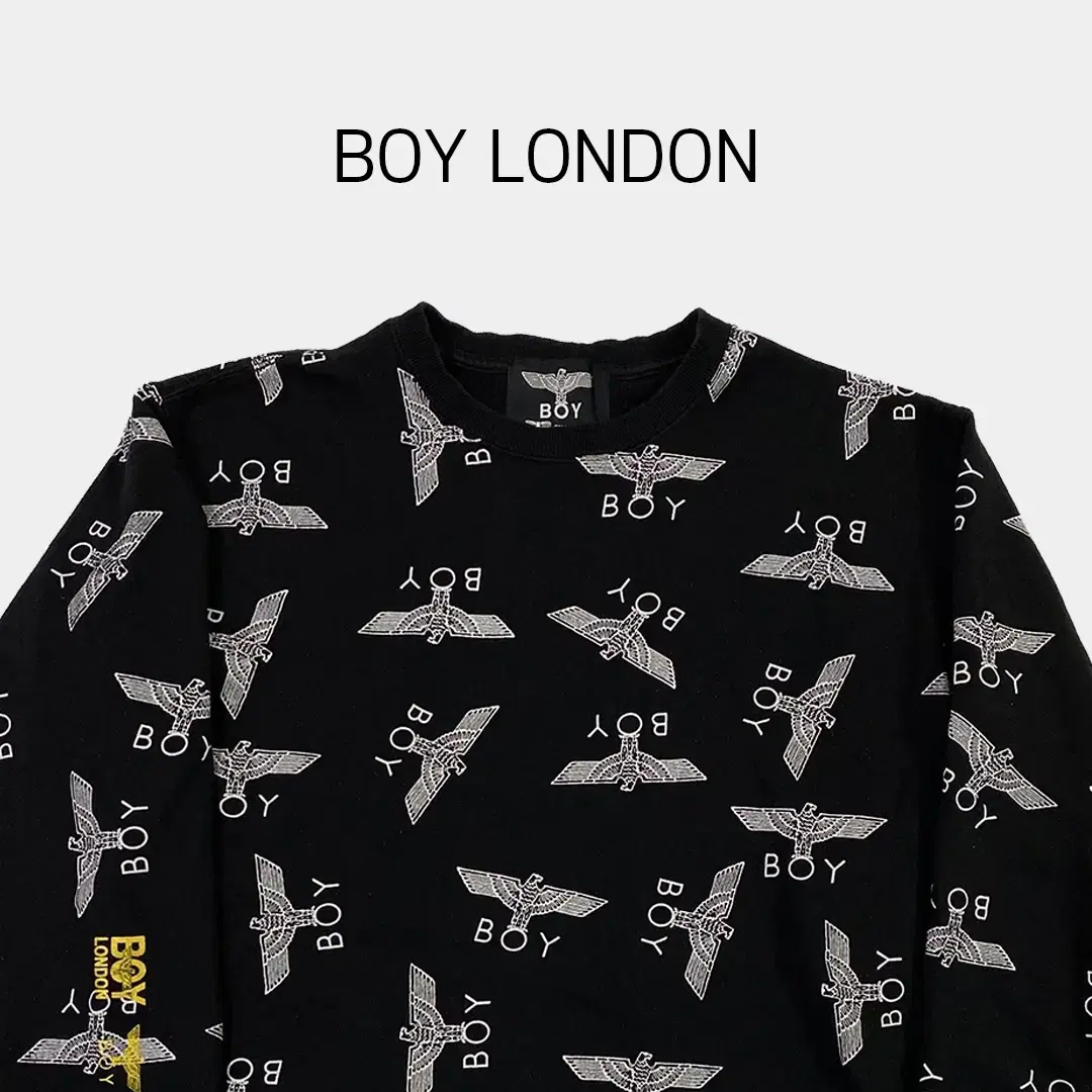 Boylondon Logo Patch Spellout Logo Pattern Man to Man BM204