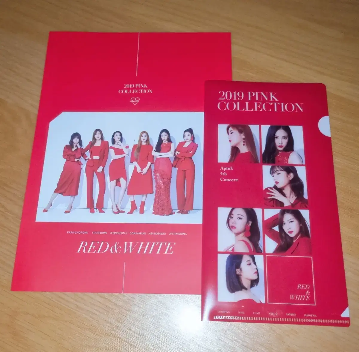 apink pink collection red and white goods are sold.