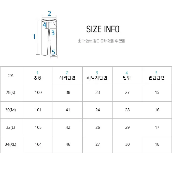 슬림핏 중청 데님 팬츠