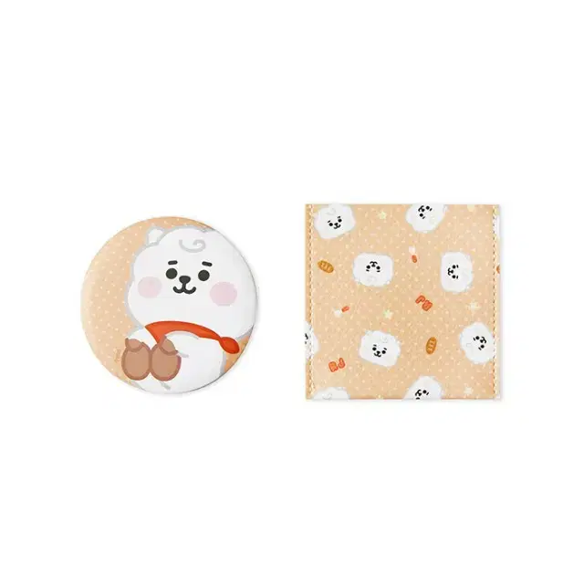 라인프렌즈 BT21 RJ BABY 거울 파우치 세트