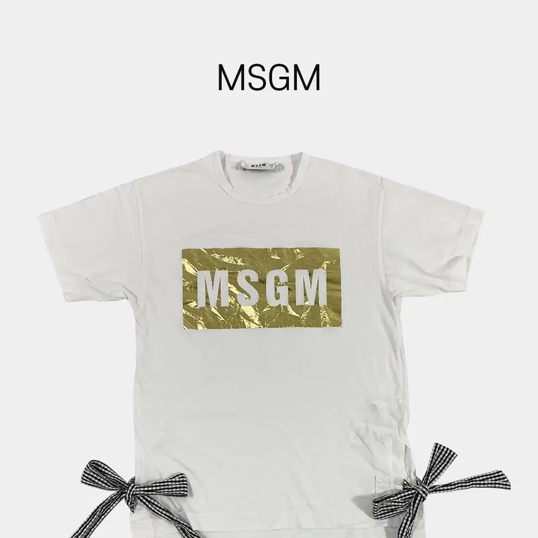 MSGM 빅로고 리본 반팔티셔츠 BM125