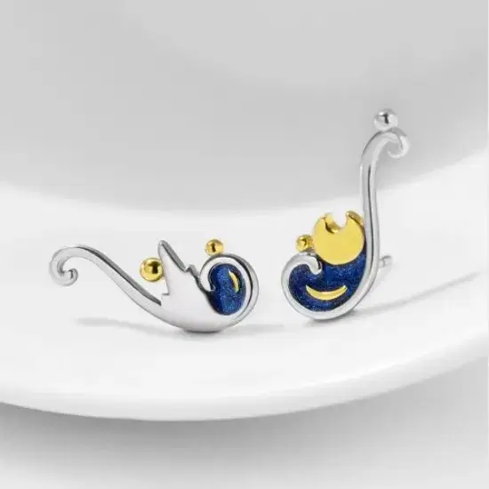 s925 silver earrings van gogh's 이어링 귀걸이