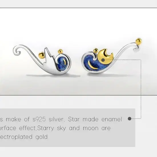 s925 silver earrings van gogh's 이어링 귀걸이