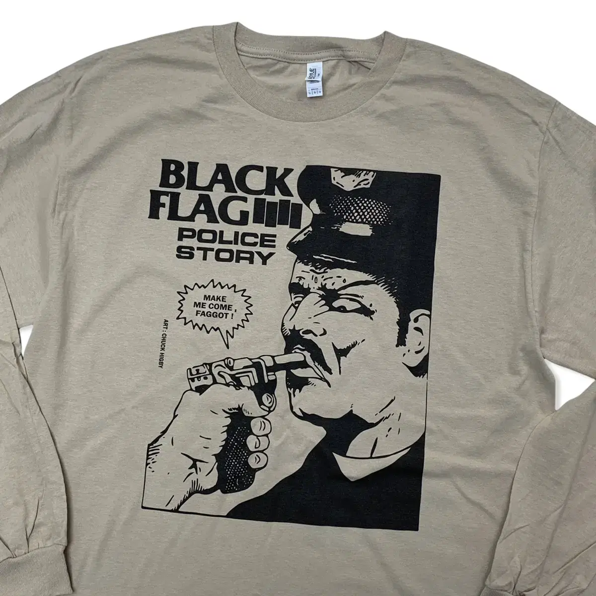 Black flag 블랙플래그 밴드 폴리스 스토리 티셔츠