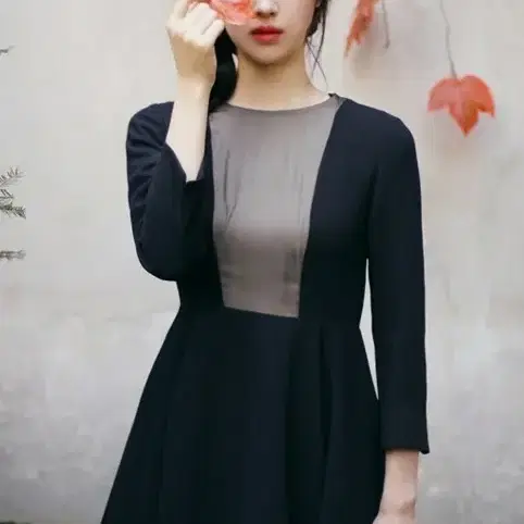 밀크코코아 classic see-through black dress